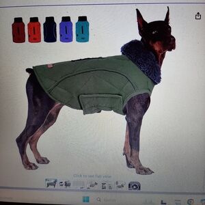 Windproof Extra Warm Dog Coat With Reflective Trim And Sherpa Collar XXL